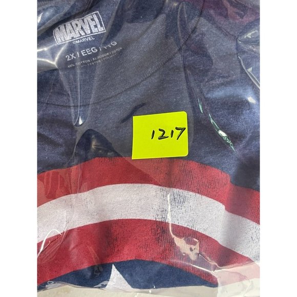 Marvel Captain America Comics Super Hero Men's Blue Graphic Tee T Shirt Size 2XL - Picture 8 of 8